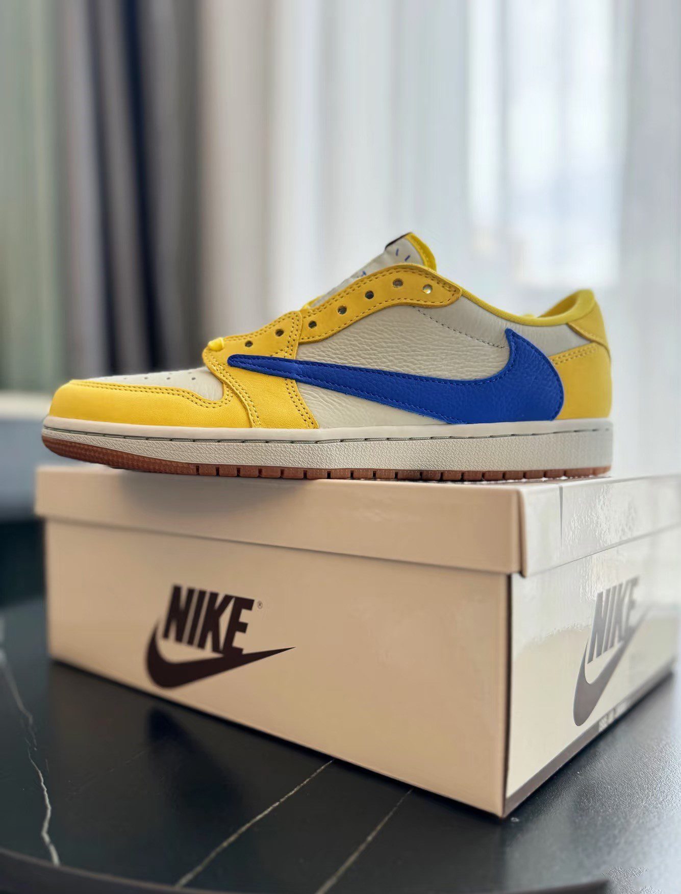 Travis Scott x Jordan Air Jordan 1 Low OG "Canary Yellow” photo review